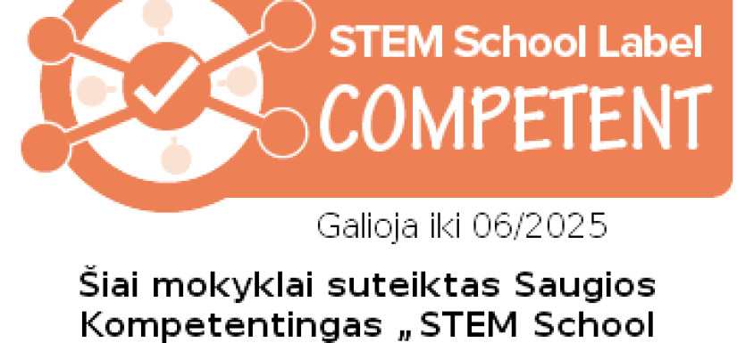 PELNĖME STEM SCHOOL LABEL COMPETENT ŽENKLĄ